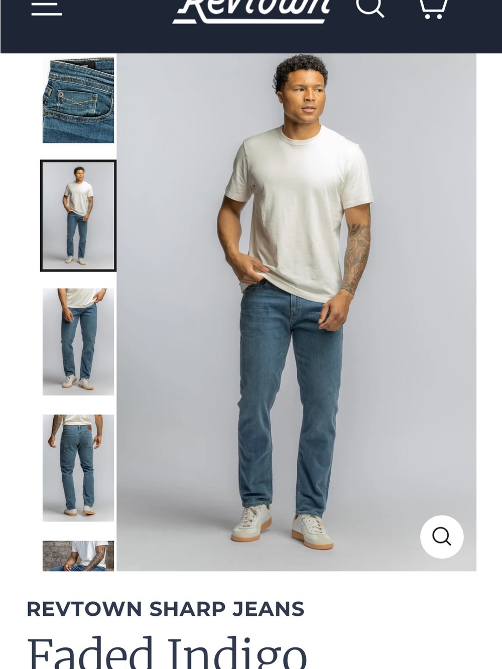 NWT Revtown Sharp Jeans Faded Indigo Men’s 33x34 Straight Fit Premium Denim